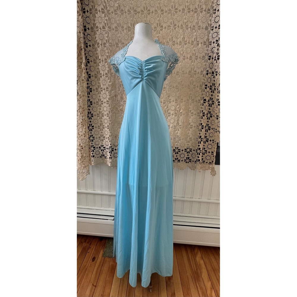 Vintage 70's Hopelessly Devoted‎ to You Maxi Dress Sz S/M
